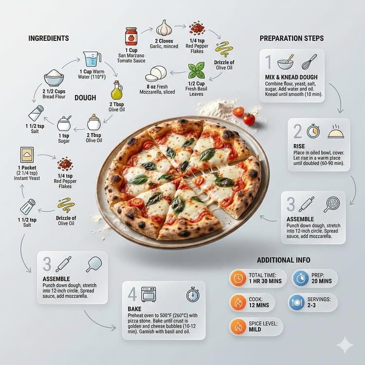 prompt seen Premium AI Prompt: Ultra-clean Modern Recipe Infographic. Showcase Food gemini ai photo