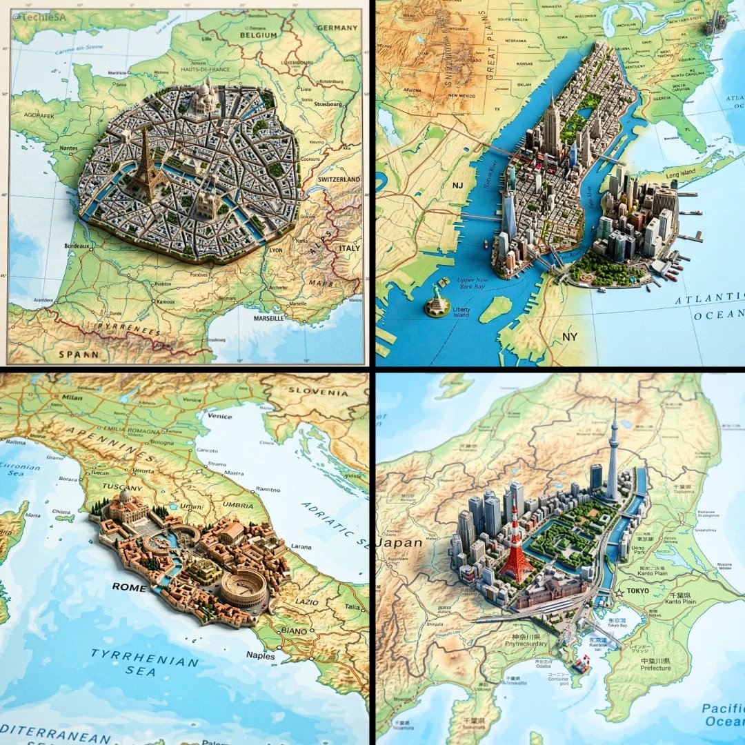 prompt seen Premium AI Prompt: Ultra-realistic Top-down Geographic Map With Precise gemini ai photo