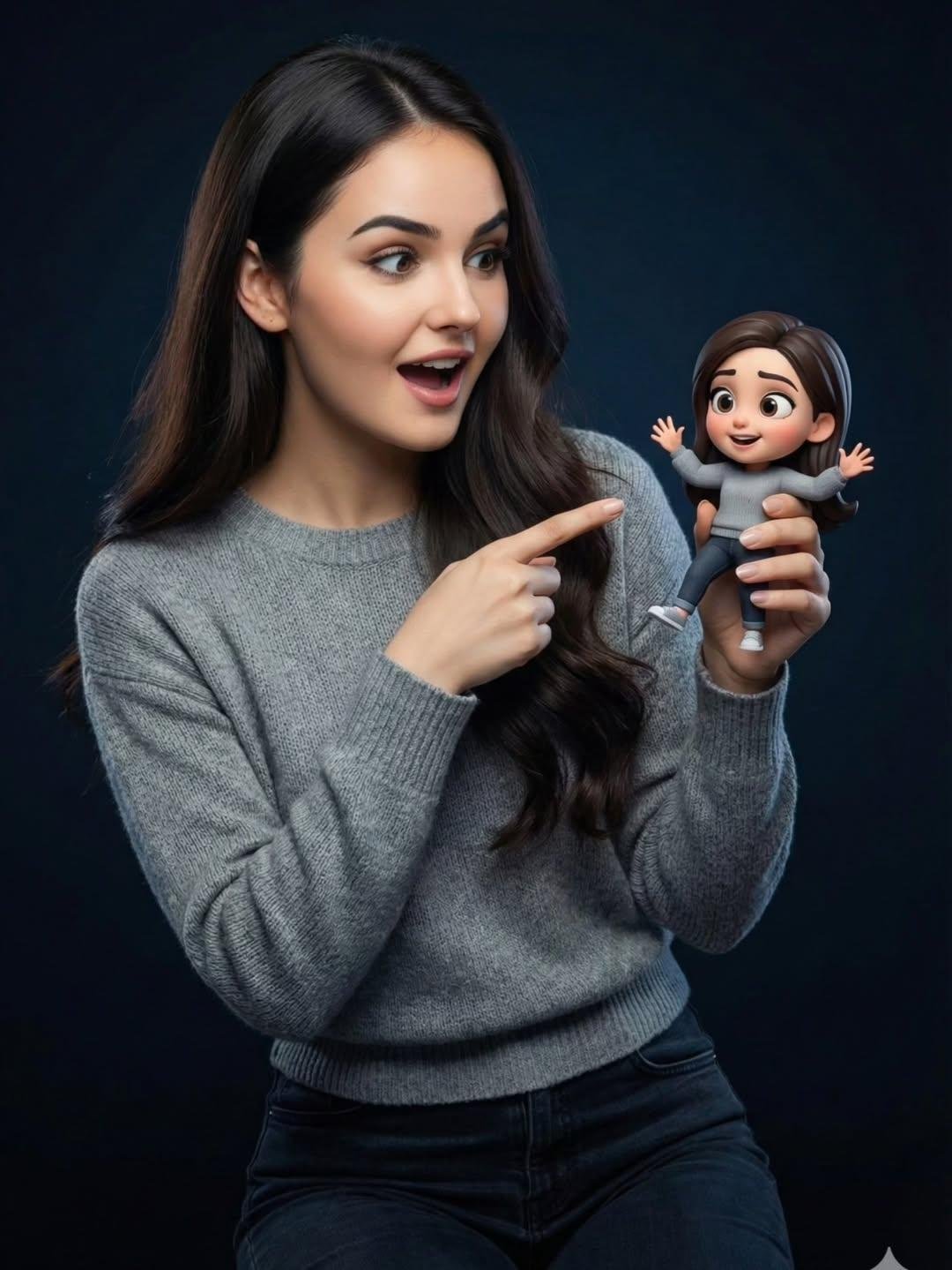 prompt seen Premium AI Prompt: Real Human Pixar-style 3d Character ai photo 2