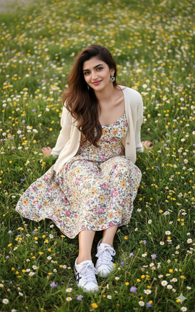 Indonesian Flower Field Portrait