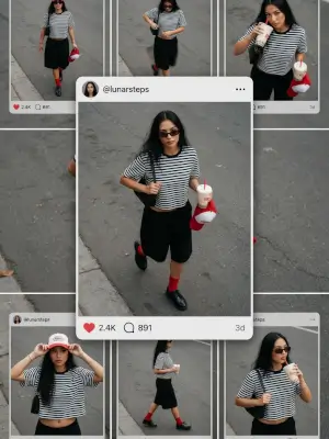 prompt seen Instagram UI Street Photography Collage gemini ai photo