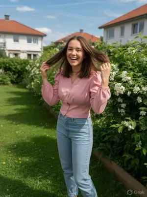 prompt seen Joyful Garden Summer Portrait gemini ai photo