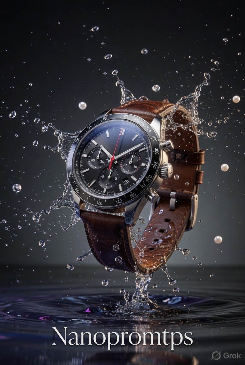 Luxury Chronograph Water Splash Dynamic