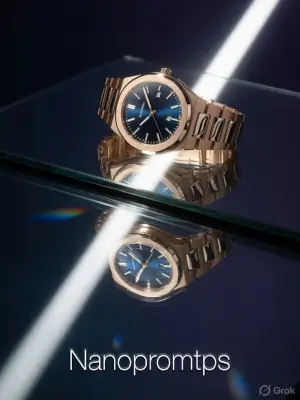 prompt seen Luxury Watch Minimalist Mirror Reflection ai photo