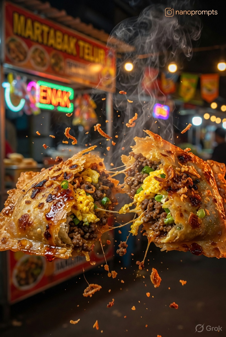 prompt seen Martabak Telur Macro ai photo