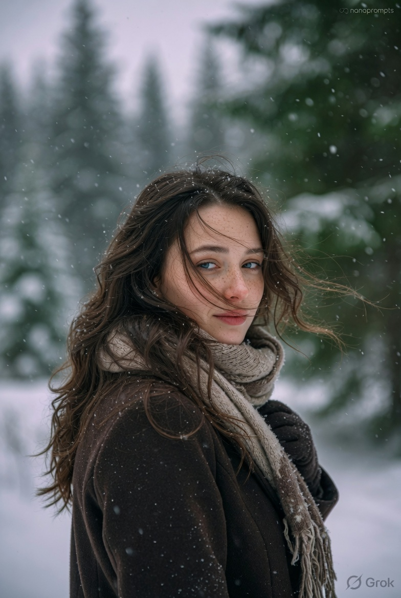 prompt seen Melancholic Winter Forest ai photo