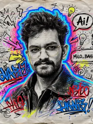 prompt seen Notebook Paper Doodle Art Portrait ai photo