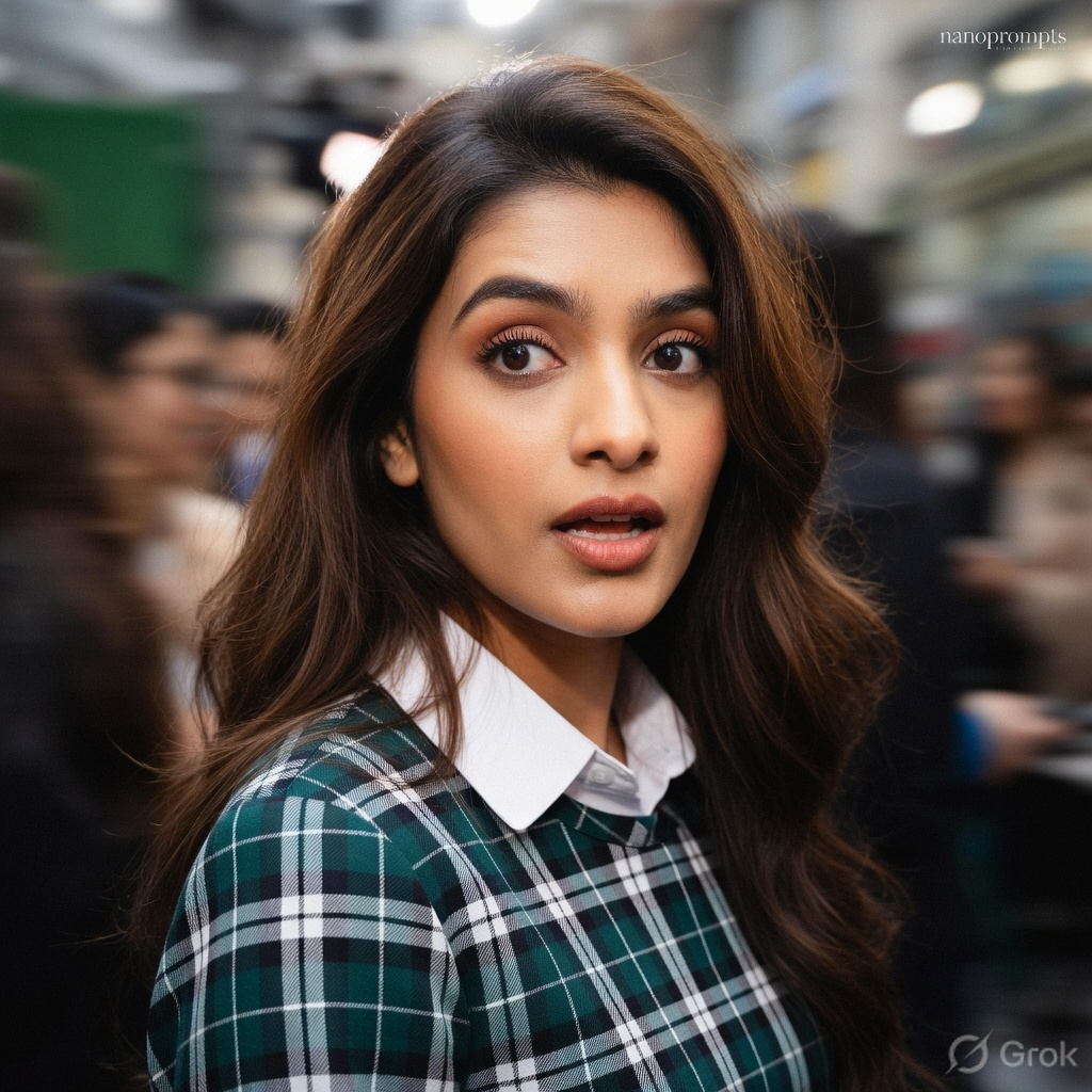 prompt seen Paparazzi Extreme Close-Up Woman in School Uniform ai photo