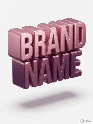 prompt seen Pink Metallic 3D Logo ai photo