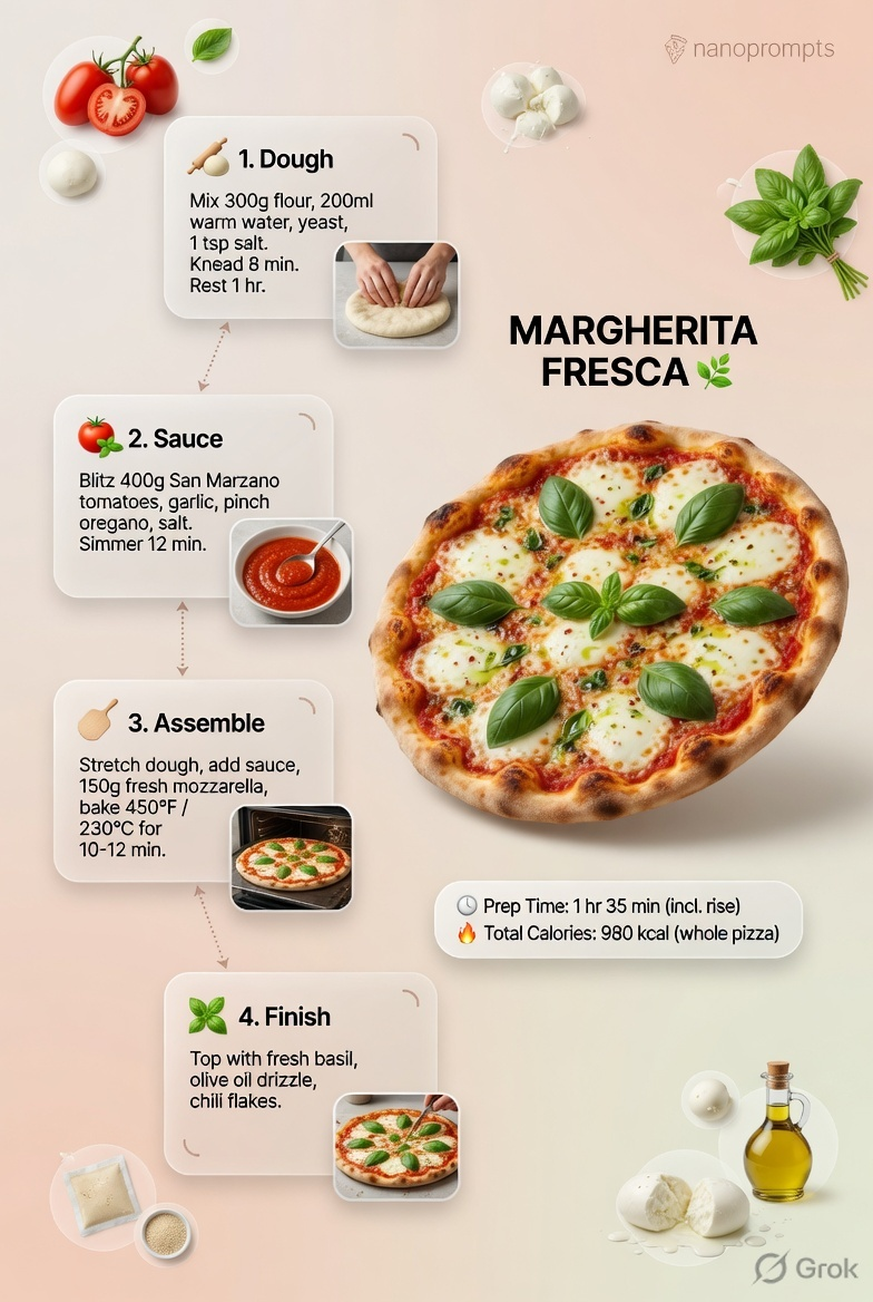 prompt seen Pizza Infographic ai photo