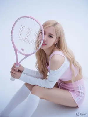 prompt seen Playful Tennis Racket Portrait gemini ai photo