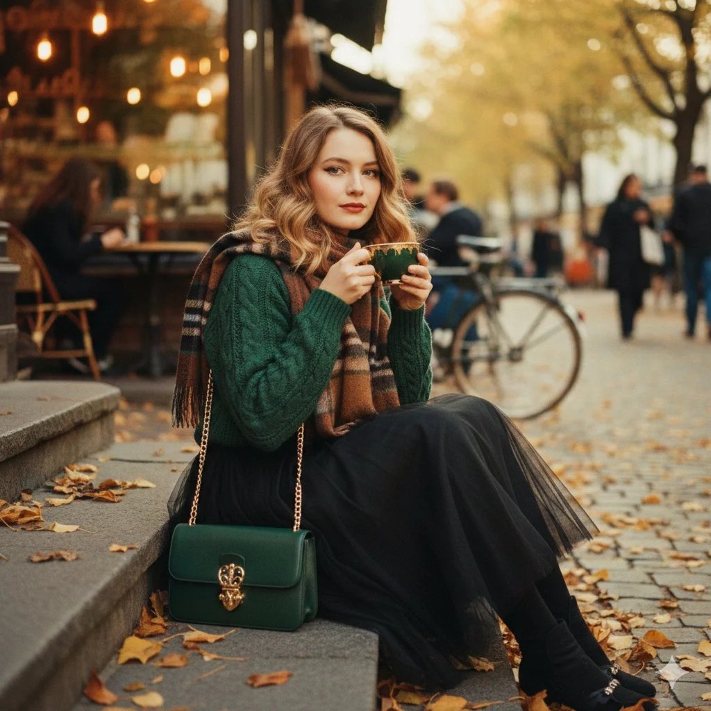 prompt seen Premium AI Prompt: A Cinematic 1970s-inspired Fashion Portrait ai photo 2
