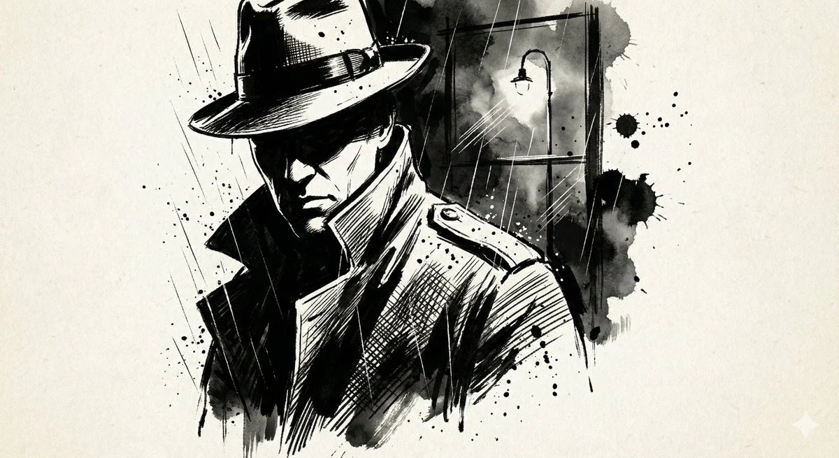 prompt seen Premium AI Prompt: A High-contrast Ink Noir Portrait ai photo 2