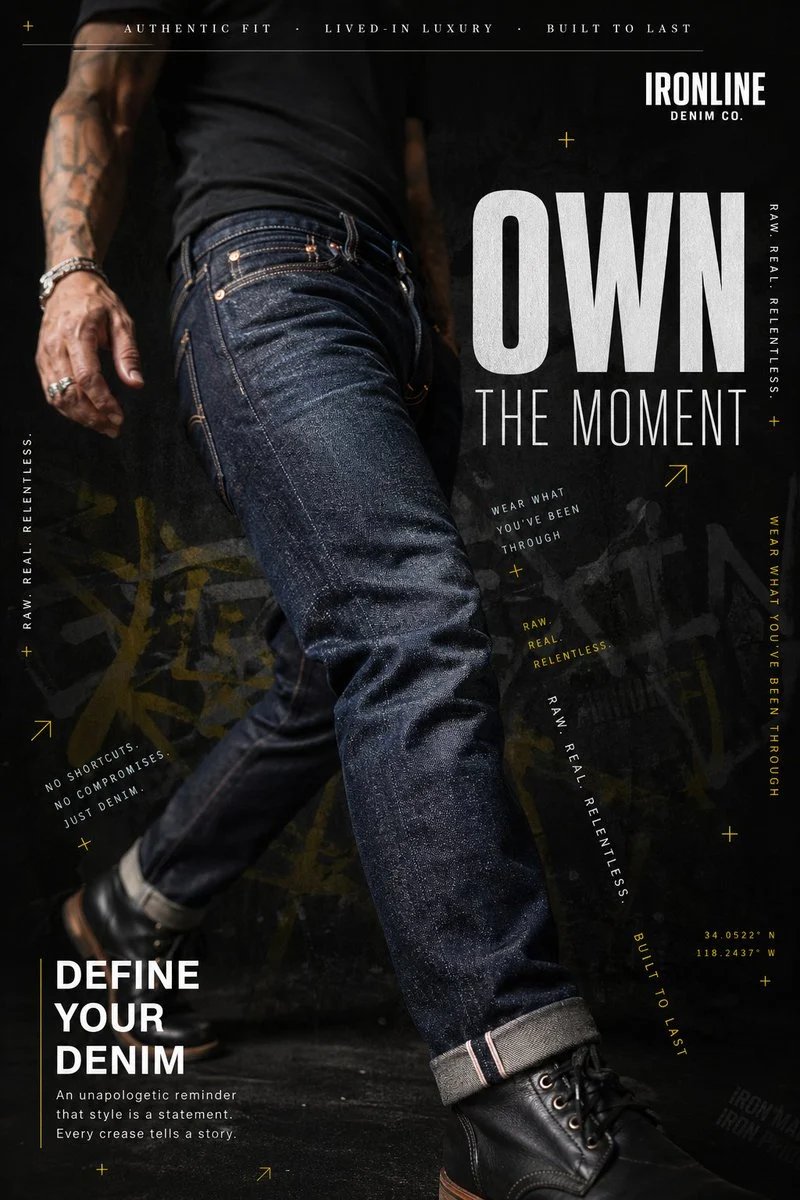 prompt seen Premium AI Prompt: A Hyperrealistic Premium Denim Advertisement Shot ai photo