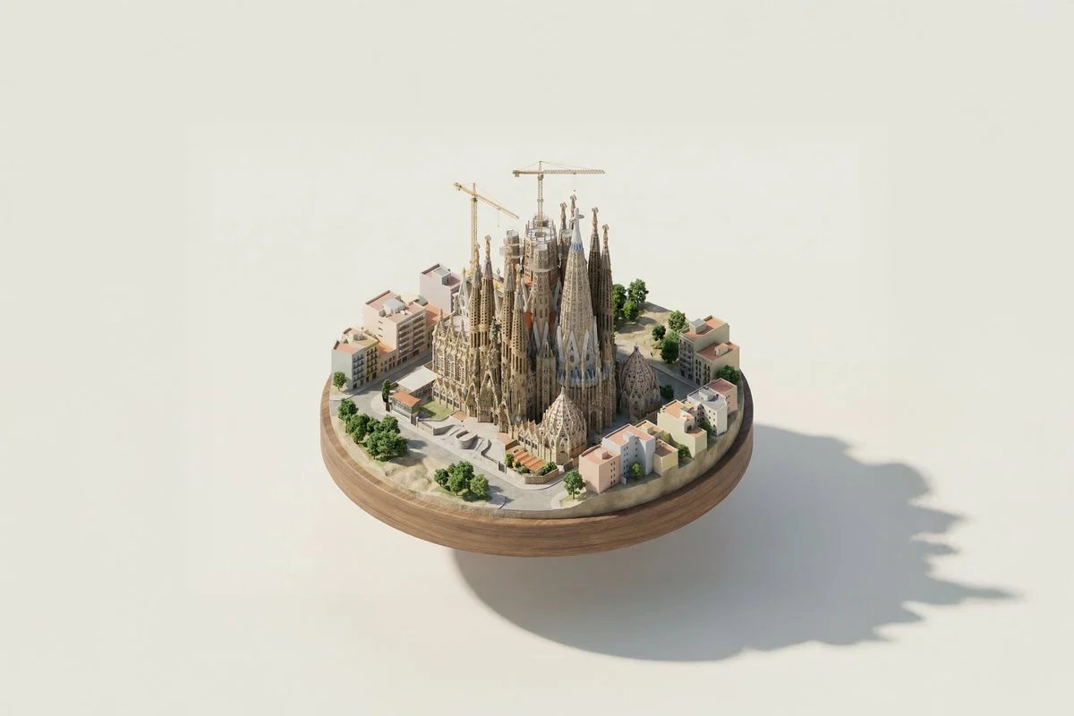 prompt seen Premium AI Prompt: A Miniature Isometric Architectural Diorama ai photo 2