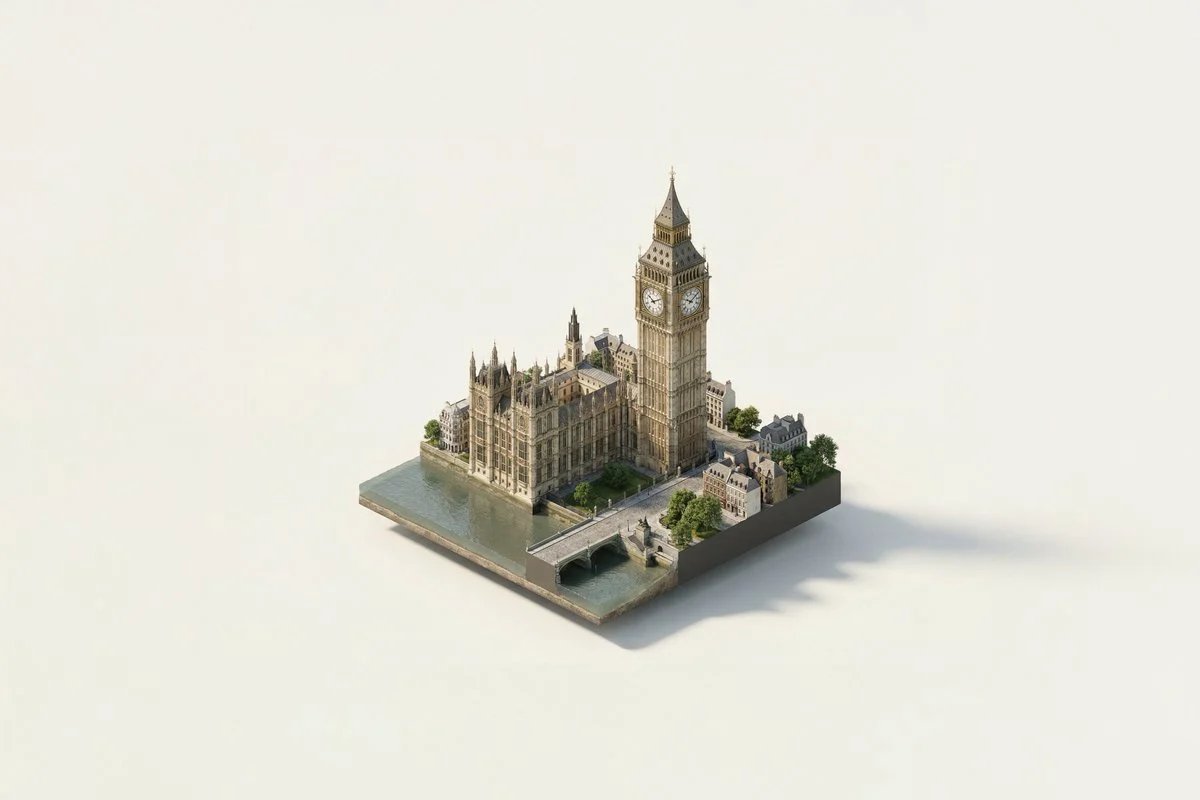 prompt seen Premium AI Prompt: A Miniature Isometric Architectural Diorama ai photo 4
