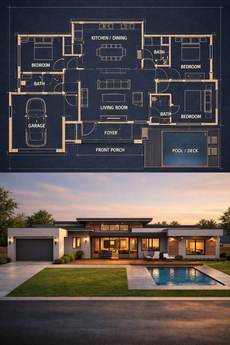 prompt seen Premium AI Prompt: Architectural Blueprint Dark Luxury Blueprint ai photo 2