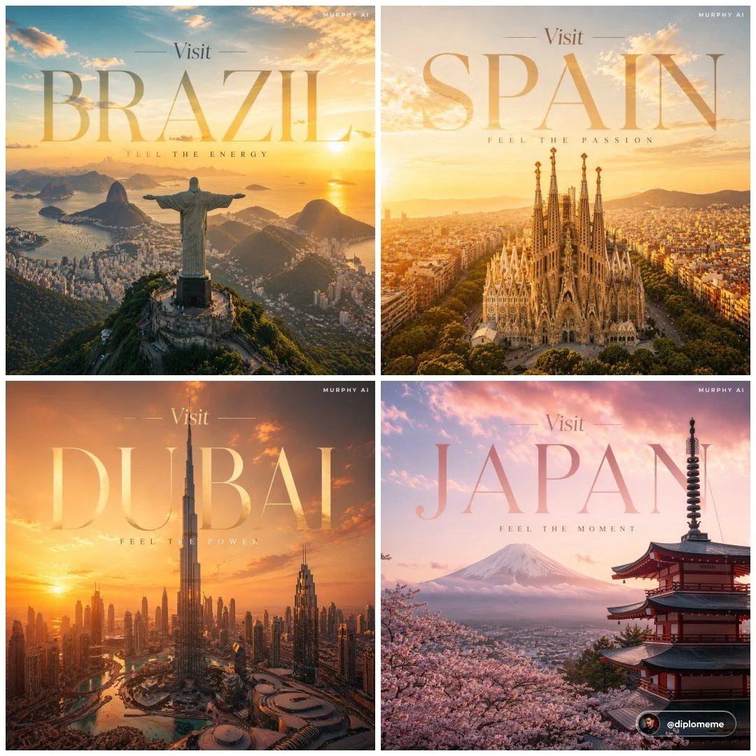 prompt seen Premium AI Prompt: Cinematic Luxury Tourism Poster ai photo