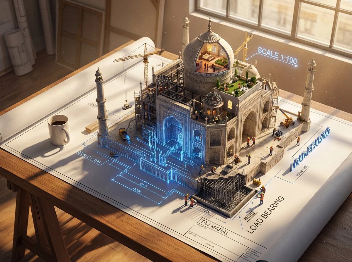 prompt seen Premium AI Prompt: Epic 3d Scene A Massive Architectural ai photo 2