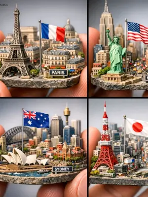 prompt seen Premium AI Prompt: Extreme Close-up Macro Of Miniature City gemini ai photo