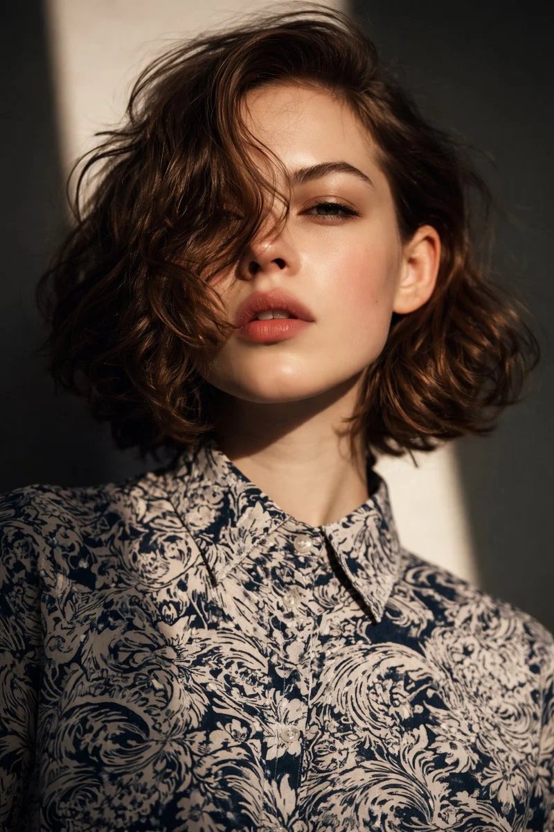 prompt seen Premium AI Prompt: Natural Light Loose, Slightly Tousled ai photo 2