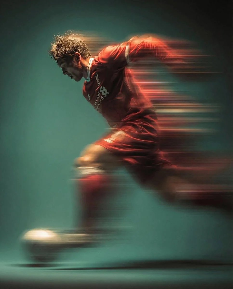 prompt seen Premium AI Prompt: Panning Shot Of A Mysterious Soccer gemini ai photo