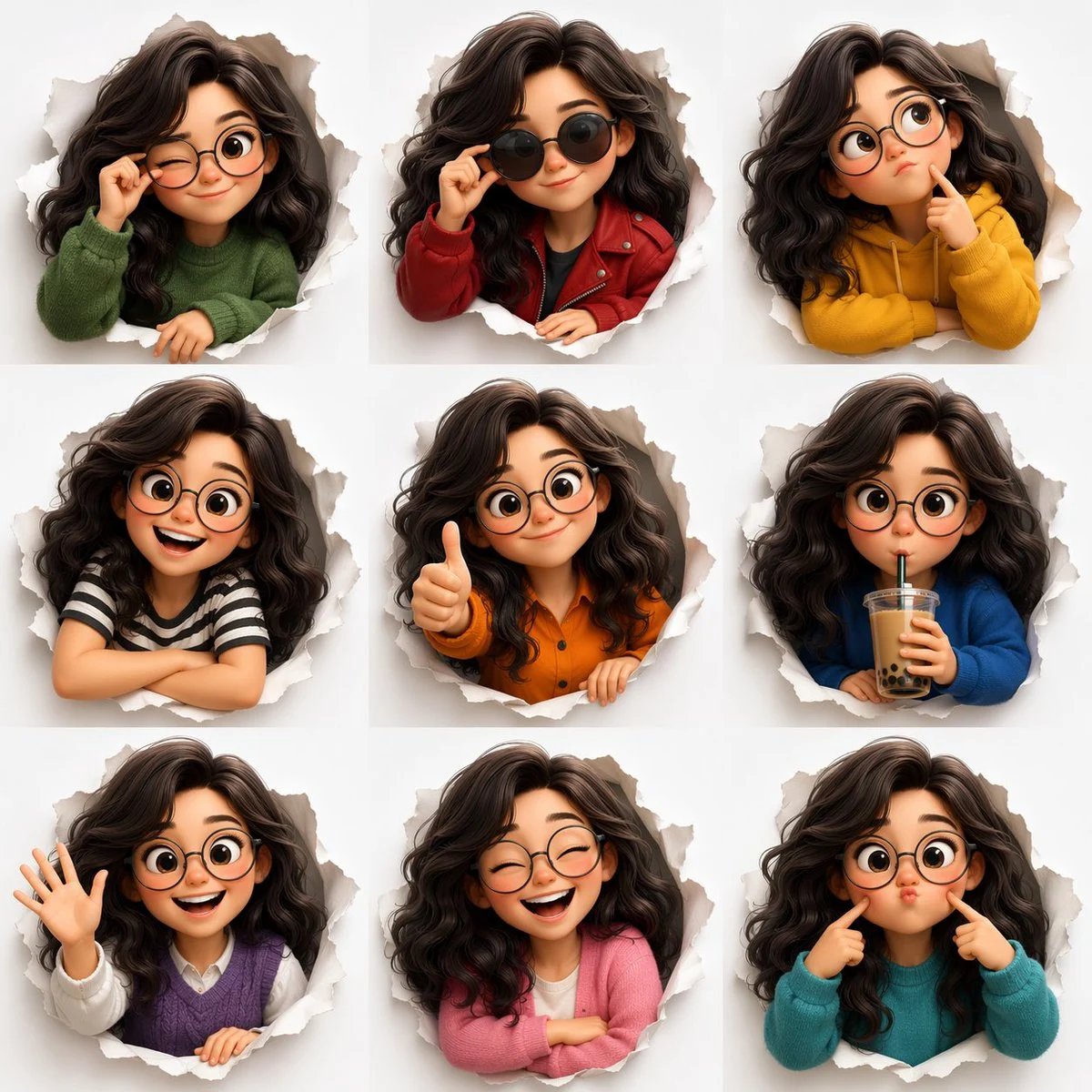 prompt seen Premium AI Prompt: Pixarstyle Expression Sheet Cute gemini ai photo