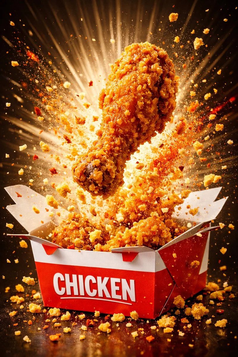 prompt seen Premium AI Prompt: Single Fried Chicken Drumstick Soft Studio Light ai photo 3