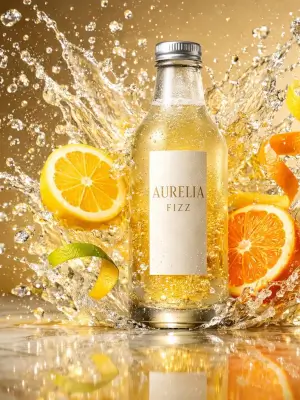 prompt seen Premium AI Prompt: Sleek Frosted Bottle Filled With Sparkling Citrus Tonic ai photo 2