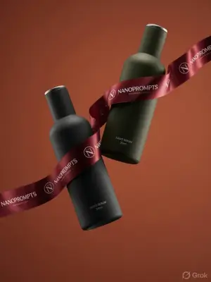prompt seen Premium Ribbon Wrapped Bottles ai photo