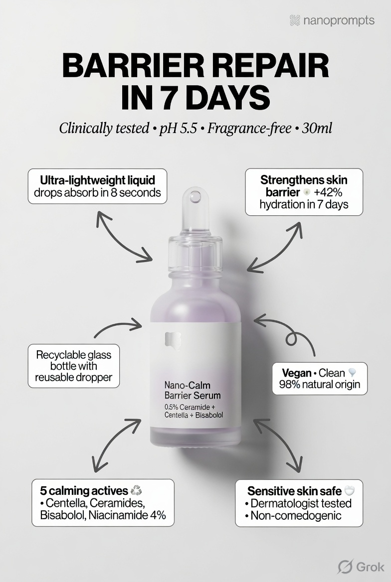 prompt seen Skincare Infographic Poster ai photo