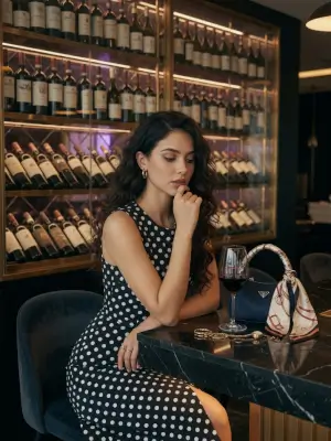 Sophisticated Wine Bar Polka Dot