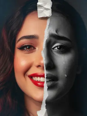 prompt seen Split Face Color and Monochrome gemini ai photo