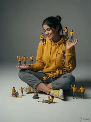 prompt seen Surreal Miniature Clones Interaction gemini ai photo