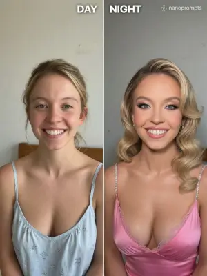 Sydney Sweeney Day to Night Split