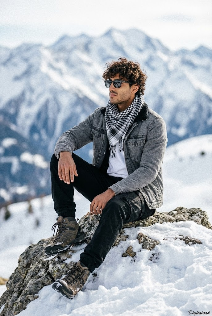 Ultra-Realistic Winter Mountain Portrait – 8K Face Consistency Prompt