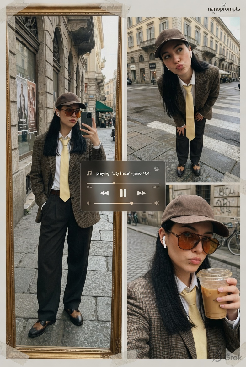 prompt seen Urban Fashion Split Collage ai photo
