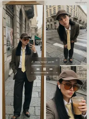 prompt seen Urban Fashion Split Collage gemini ai photo